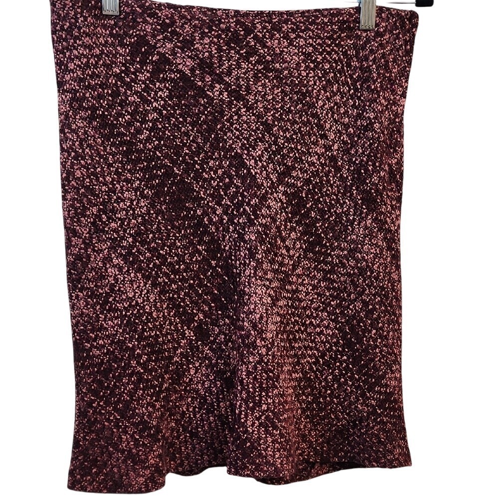 H&M Textured Knit Skirt 8 Burgundy Pink‎ Tweed Dark Academia Preppy